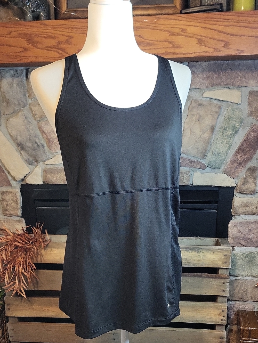 Danskin Now Black Scoop Neck Racerback Tank